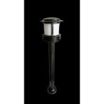 Stalp Gradina AL 11-1039 NICKEL E27 1x60W Baza Metal Negru Matt Abajur Metal si Sticla Alb Inaltime 1150mm ORION - imagine 2