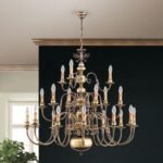 Candelabru FLAMISCH cu Lant din alama masiva patinata Stilluster cu Vultur LU 1239/12+6+3 PATINA M.A. si 21 de Brate E14 12+6+3x40W Imitatie Lumanari Inaltime 96cm + suspensie 70cm, diametru 106cm ORION - imagine 4