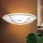 Aplica Perete Florentina LUCA WA 2-943/1 ANTIK E27 1x60W Ornament Crenguta Metal Antichizat Abajur Sticla Groasa Crem Latime 30cm ORION