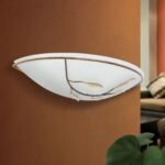 Aplica Perete Florentina LUCA WA 2-943/1 ANTIK E27 1x60W Ornament Crenguta Metal Antichizat Abajur Sticla Groasa Crem Latime 30cm ORION - imagine 4