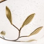 Aplica Perete Florentina LUCA WA 2-943/1 ANTIK E27 1x60W Ornament Crenguta Metal Antichizat Abajur Sticla Groasa Crem Latime 30cm ORION - imagine 5