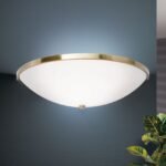 Aplica Perete Stil Clasic AIDA WA 2-1212/1 PATINA E14 1x40W cu abajur din sticla opal dispus pe un inel metalic finisat din alama patinata ORION - imagine 3