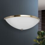 Aplica Perete Stil Clasic AIDA WA 2-1212/1 PATINA E14 1x40W cu abajur din sticla opal dispus pe un inel metalic finisat din alama patinata ORION - imagine 4