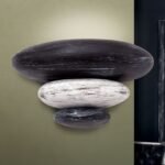Aplica Perete STONE WA 2-1235/1 GRAU G9 1x40W Cadru Ceramica Ornament Pietre Gri Suprapuse ORION - imagine 3