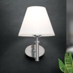 Aplica Perete KARA WA 2-1275/1 SATIN E27 1x60W Brat Metal Chrom tip Veioza cu Intrerupator Abajur Panza Crem ORION - imagine 3