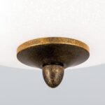 Plafoniera Florentina LUCA DL 7-338/2 ANTIK  E14 2x40W Suport Metal Alb, Abajur din Sticla Mat cu Picatele Albe si Modele din Fier Forjat Subtire Patina pe Margine, Diametru 40cmORION - imagine 7