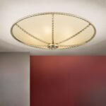 Plafoniera clasica MAURO alama patinata, abajur din sticla champagne, 5xE27/60W, DL 7-567/56 Patina, ORION