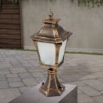 Stalp exterior clasic AIKO Patina AL 11-1139/1 PATINA E27 1x60W Stil Felinar London IP23 H59cm ORION - imagine 4