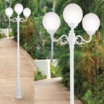 Lampadar pentru exterior REIKA,  E27 3x60W aluminiu finisaj alb inaltime 256cm IP43 ORION - imagine 4