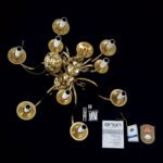 Candelabru cu Lant FLAMISCH Alama Luciosa LU 1235/6+3 MS E14 6+3x40W Inaltime 115cm Brate din Alama Solida ORION - imagine 4