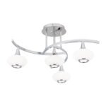 Lustra LIA G9 4x40W Cadru Chrom in forma de Elice cu Abajur de Sticla Alb+Chrom ORION - imagine 2