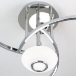 Lustra LIA G9 4x40W Cadru Chrom in forma de Elice cu Abajur de Sticla Alb+Chrom ORION - imagine 3