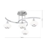 Lustra LIA G9 4x40W Cadru Chrom in forma de Elice cu Abajur de Sticla Alb+Chrom ORION - imagine 4