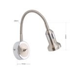 Aplica de perete cu un spot directionabil SEBA STR 10-388/1 SATIN G10 1x50W Baza Metal Chrom cu Brat Flexibil cu Buton si Spot Metal Chrom ORION - imagine 9