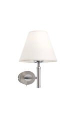 Aplica Perete KARA WA 2-1275/1 SATIN E27 1x60W Brat Metal Chrom tip Veioza cu Intrerupator Abajur Panza Crem ORION - imagine 5
