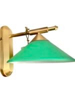 Aplica Perete ARTDESIGN WA 2-983/1 MS-MATT E14 1x60W Cadru si Brat din Alama Satinata cu Abajur Concav Sticla Groasa Verde ORION - imagine 3