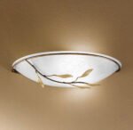 Aplica Perete Florentina LUCA WA 2-943/1 ANTIK E27 1x60W Ornament Crenguta Metal Antichizat Abajur Sticla Groasa Crem Latime 30cm ORION - imagine 8