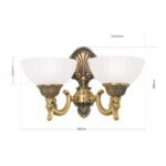 Aplica de perete stil clasic ROCCA WA 2-1201/2 BRONZE E27 2x60W Cadru Metal Bronz si Abajur Sticla Matt ORION - imagine 5