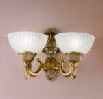 Aplica de perete stil clasic ROCCA WA 2-1201/2 BRONZE E27 2x60W Cadru Metal Bronz si Abajur Sticla Matt ORION - imagine 6