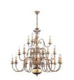 Candelabru FLAMISCH cu Lant din alama masiva patinata Stilluster cu Vultur LU 1239/12+6+3 PATINA M.A. si 21 de Brate E14 12+6+3x40W Imitatie Lumanari Inaltime 96cm + suspensie 70cm, diametru 106cm ORION - imagine 5