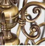 Candelabru FLAMISCH cu Lant din alama masiva patinata Stilluster cu Vultur LU 1239/12+6+3 PATINA M.A. si 21 de Brate E14 12+6+3x40W Imitatie Lumanari Inaltime 96cm + suspensie 70cm, diametru 106cm ORION - imagine 6