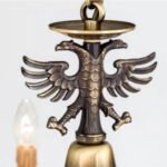 Candelabru FLAMISCH cu Lant din alama masiva patinata Stilluster cu Vultur LU 1239/12+6+3 PATINA M.A. si 21 de Brate E14 12+6+3x40W Imitatie Lumanari Inaltime 96cm + suspensie 70cm, diametru 106cm ORION - imagine 7