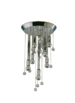 Plafoniera design modern de lux GALAXY, DL 7-190/10 CHROM  E14 10x40W Baza crom cu Sageti Verticale Chrom Neuniforme si 12 Samburi sticla Cristalinizataa Spectra pe Lantisor ORION - imagine 3