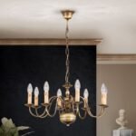 Candelabru Clasic FLAMISCH LU 1283/8 Patina, Alama Masiva Patinata, E14 8x40W, Stilluster , ORION - imagine 4