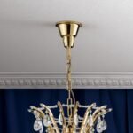 Candelabru Modern HIROHITO 21 Brate din Alama Masiva Placata cu Aur 24Kt, cu cristale SCHÖLER E14 21x40W  LU 2143/14+7 GOLD ORION - imagine 5