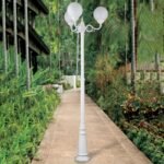 Lampadar pentru exterior REIKA,  E27 3x60W aluminiu finisaj alb inaltime 256cm IP43 ORION - imagine 3