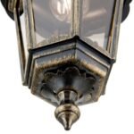 Suspensie pentru exterior PUCHBERG,  E27 1x60W aluminiu finisaj negru/auriu, geam fumuriu inaltime 105cm IP40 ORION - imagine 5
