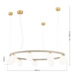 Lampă suspendată TUMBLER, Ø 90cm, G9 9 x 40W abajur glob sticla opal-mat orientată în jos, cadru metal kaki IP 20 ORION - imagine 6