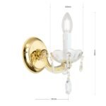 Aplica cu 1 brat MARIE CLAIRE din semicristal WA 2-521/1 MT Gold, 1 x E14, Orion Lighting Austria - imagine 6