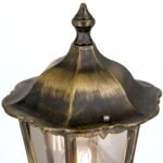 Lampadar pentru exterior PUCHBERG,  E27 1x60W aluminiu finisaj negru/auriu, geam fumuriu inaltime 140cm IP43 ORION - imagine 4