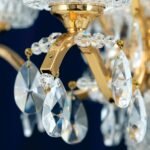 Lampa de masa moderna HIROHITO 5 Brate din Alama Masiva Placata cu Aur 24Kt, cristale SCHÖLER E14 5x40W ORION - imagine 5