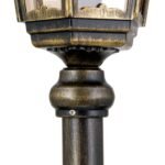 Lampadar pentru exterior PUCHBERG,  E27 1x60W aluminiu finisaj negru/auriu, geam fumuriu inaltime 140cm IP43 ORION - imagine 5