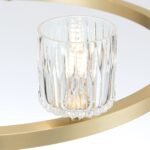 Lampă suspendată TUMBLER, Ø 60cm, G9 6 x 40W abajur sticla transparenta cu decupaj, cadru metal finisaj alama mata IP 20 ORION - imagine 4