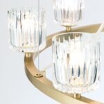 Lampă suspendată TUMBLER, Ø 85cm, G9 9 x 40W abajur sticla transparenta cu decupaj, cadru metal finisaj alama mata IP 20 ORION - imagine 3