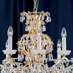 Candelabru Modern HIROHITO 12 Brate din Alama Masiva Placata cu Aur 24Kt, cu cristale SCHÖLER E14 12x40W ORION - imagine 3