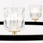 Lampă suspendată TUMBLER, Ø 85cm, G9 9 x 40W abajur sticla transparenta cu decupaj, cadru metal finisaj negru IP 20 ORION - imagine 3