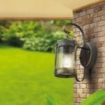 Aplica pentru exterior alungita TAVERNA,  E27 1x60W aluminiu finisaj negru/auriu inaltime 26cm IP23 ORION