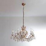 Candelabru Modern HIROHITO 9 Brate din Alama Masiva Placata cu Aur 24Kt, cu cristale SCHÖLER E14 9x40W ORION - imagine 2