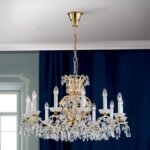 Candelabru Modern HIROHITO 12 Brate din Alama Masiva Placata cu Aur 24Kt, cu cristale SCHÖLER E14 12x40W ORION - imagine 6