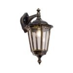 Aplica pentru exterior PUCHBERG in jos,  E27 1x60W aluminiu finisaj negru/auriu, geam fumuriu inaltime 45cm IP44 ORION - imagine 2