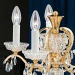 Lampa de masa moderna HIROHITO 5 Brate din Alama Masiva Placata cu Aur 24Kt, cristale SCHÖLER E14 5x40W ORION - imagine 3