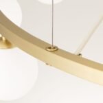 Lampă suspendată TUMBLER, Ø 120cm, G9 12 x 40W abajur glob sticla opal-mat orientată în jos, cadru metal finisaj alama mata IP 20 ORION - imagine 3