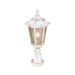 Lampadar pentru exterior PUCHBERG,  E27 1x60W aluminiu finisaj alb/auriu, geam fumuriu inaltime 53cm IP40 ORION