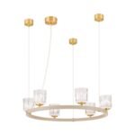 Lampă suspendată TUMBLER, Ø 60cm, G9 6 x 40W abajur sticla transparenta cu decupaj, cadru metal finisaj kaki IP 20 ORION - imagine 2