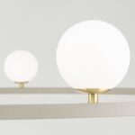 Lampă suspendată TUMBLER, Ø 120cm, G9 12 x 40W abajur glob sticla opal-mat orientată în sus, cadru metal finisaj kaki IP 20 ORION - imagine 4