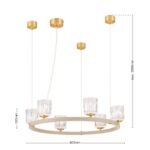 Lampă suspendată TUMBLER, Ø 60cm, G9 6 x 40W abajur sticla transparenta cu decupaj, cadru metal finisaj kaki IP 20 ORION - imagine 6